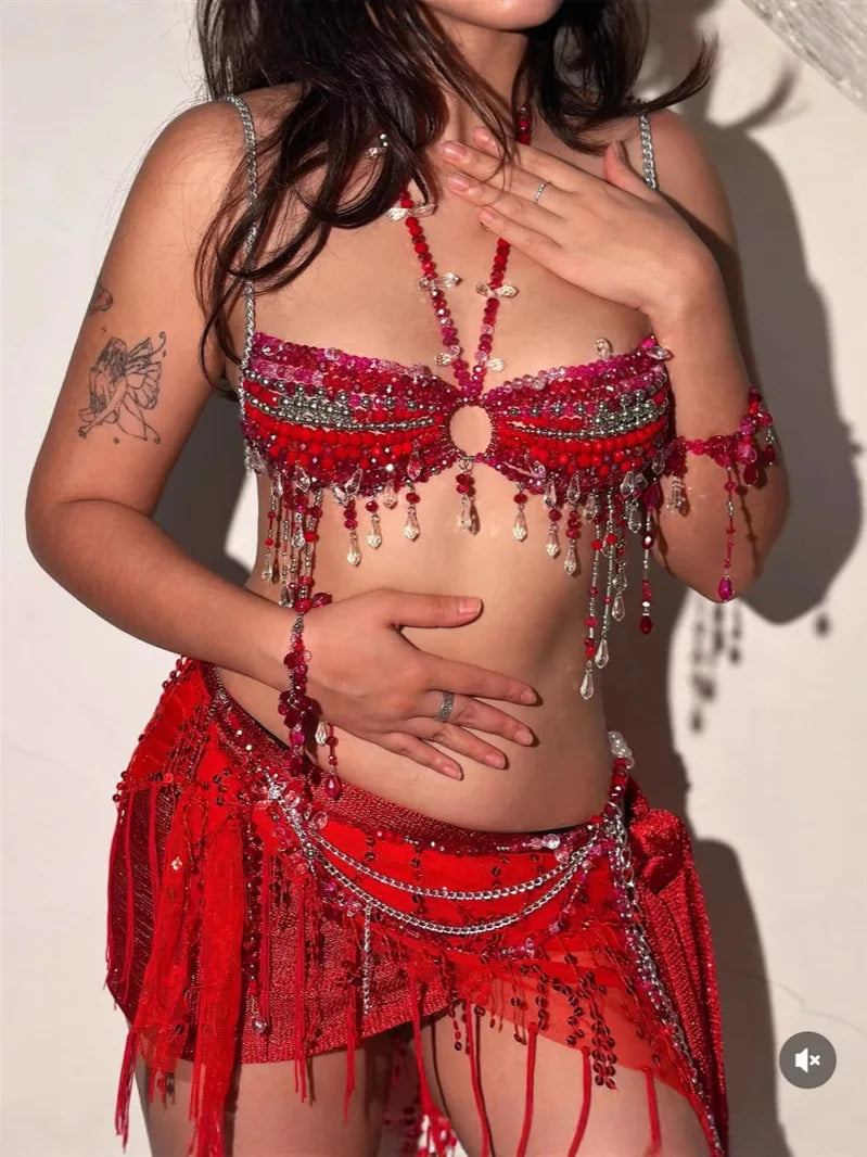 Vivienne Stardust Crystal Beaded Harness Lingerie