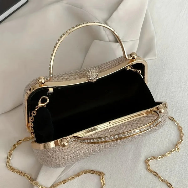 Alzbeta Sparkling Top-Handle Evening Clutch