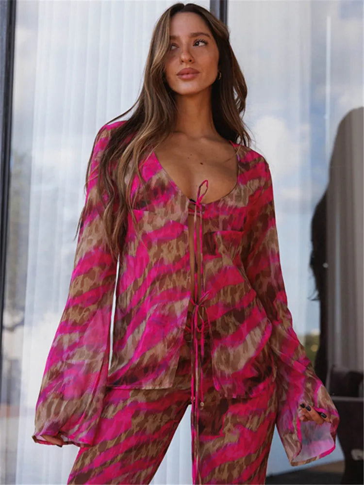Zaria Printed Deep-V Swim Set Main image