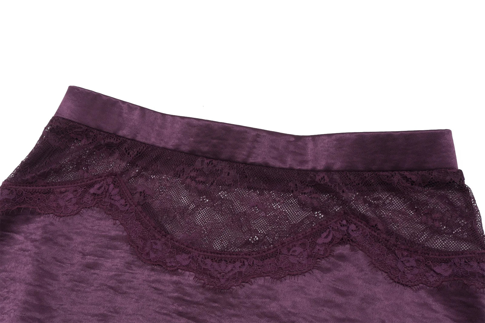 Violetta Lace Satin Asymmetrical Midi Skirt Set Two-piece