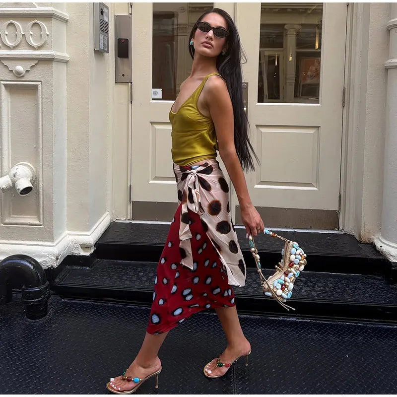 Fashion Printed Detachable Scarf Shirt Dress Women Flare Sleeve Single Breasted Mini Dresses 2026 Summer New Lady Vacation Wear
