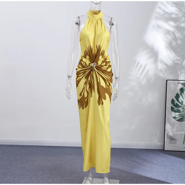 Violette A-Line Satin Maxi Dress