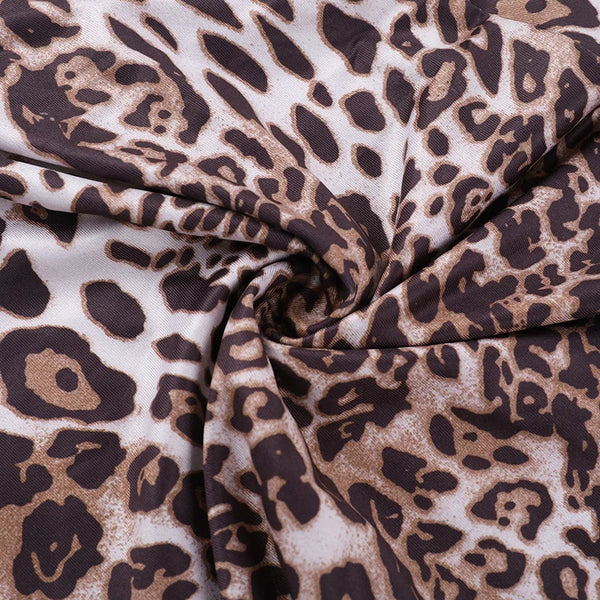 Vionette Leopard Lace-Trim Cutout Maxi Dress