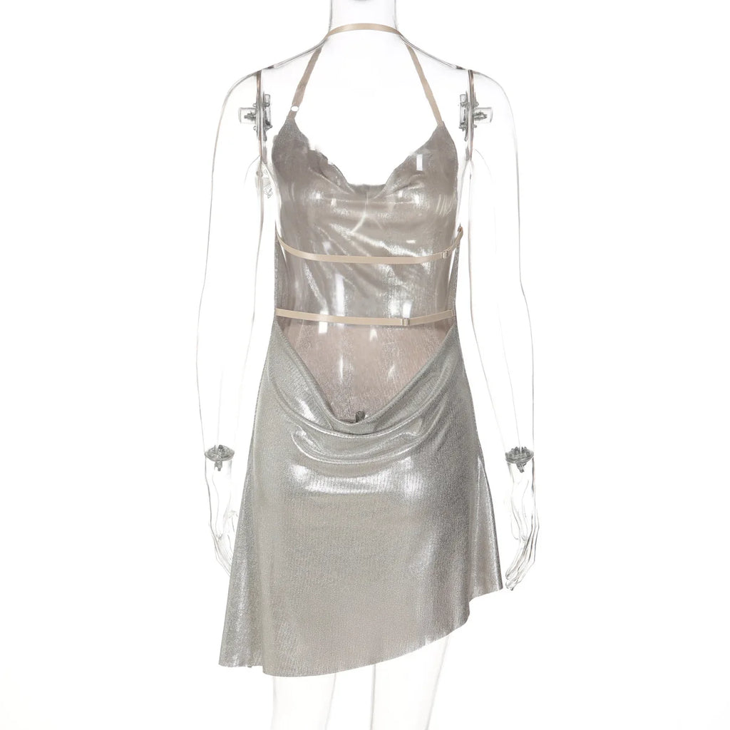 Aurora Pearl Blossom Mini Dress