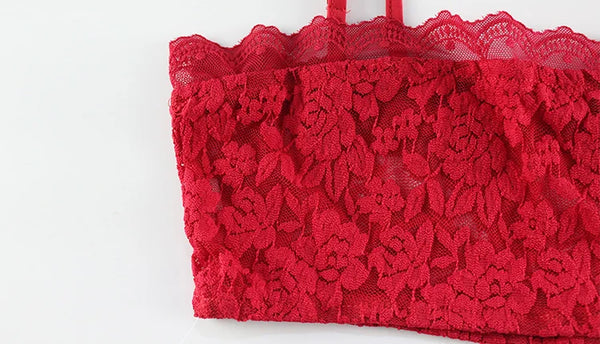 Fenwicka Red Lace Cami Top & Sheer Maxi Skirt Two-Piece Set