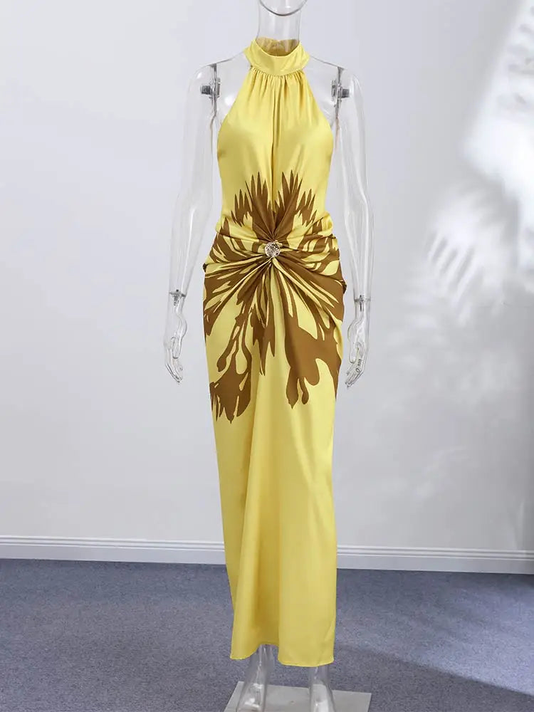 Violette A-Line Satin Maxi Dress