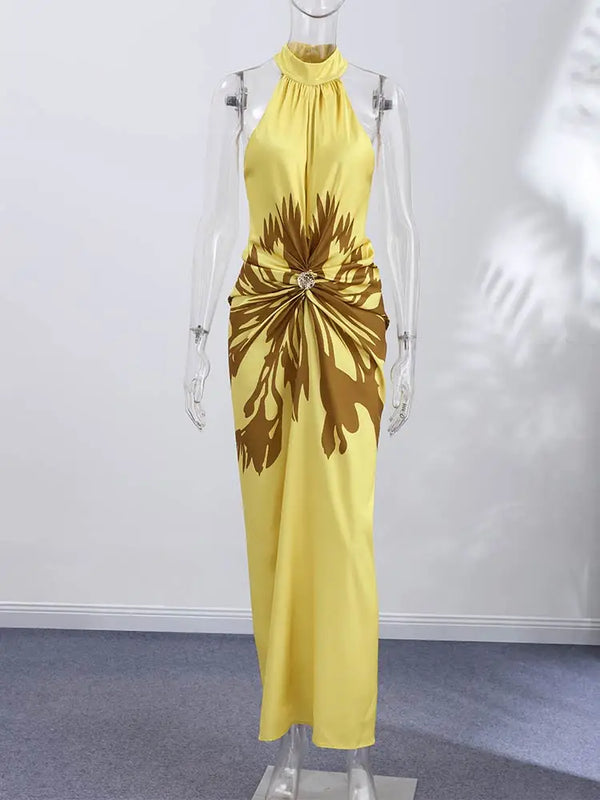 Violette A-Line Satin Maxi Dress