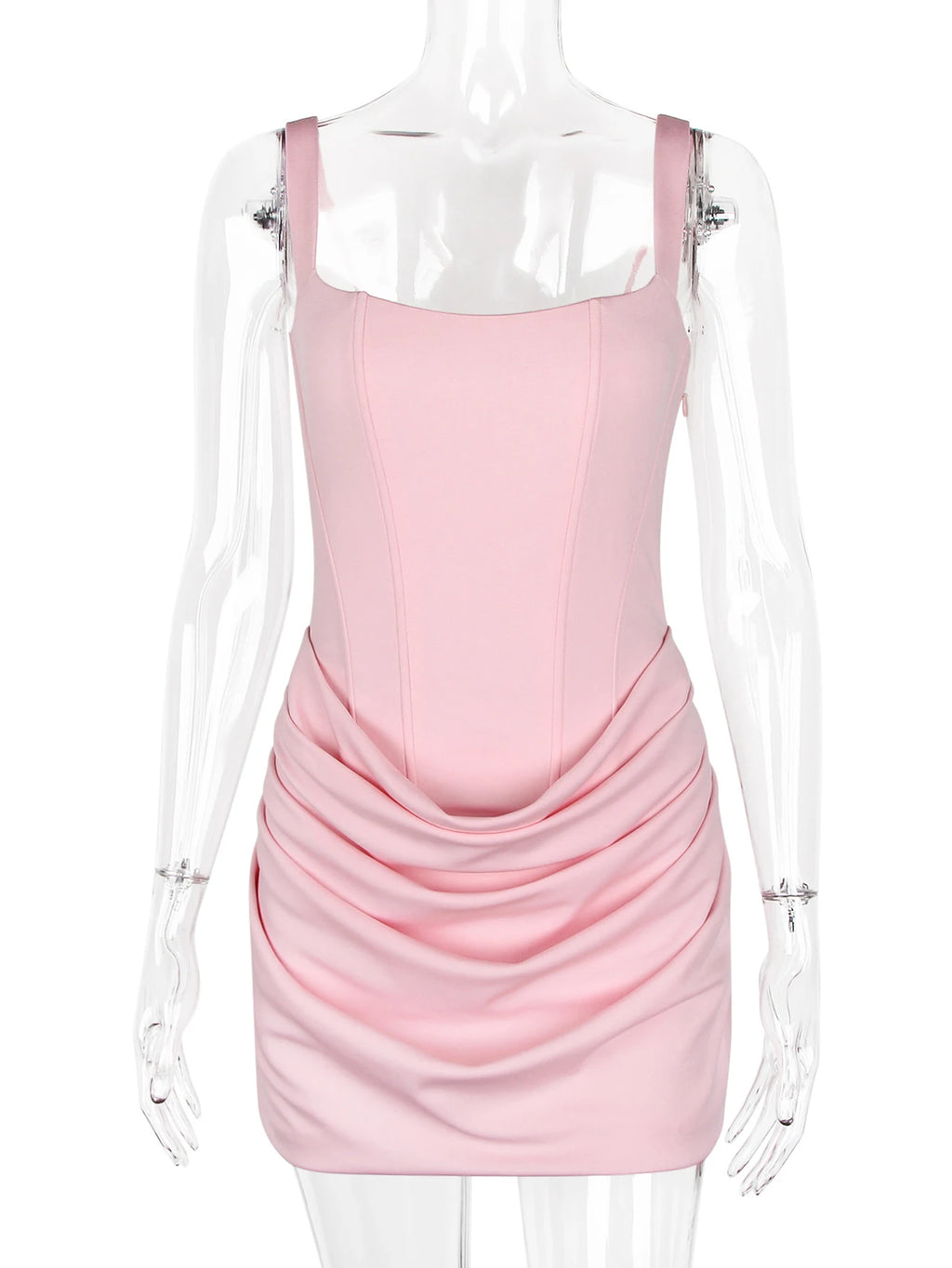 Alina Ruched Backless Spaghetti-Strap Mini Dress