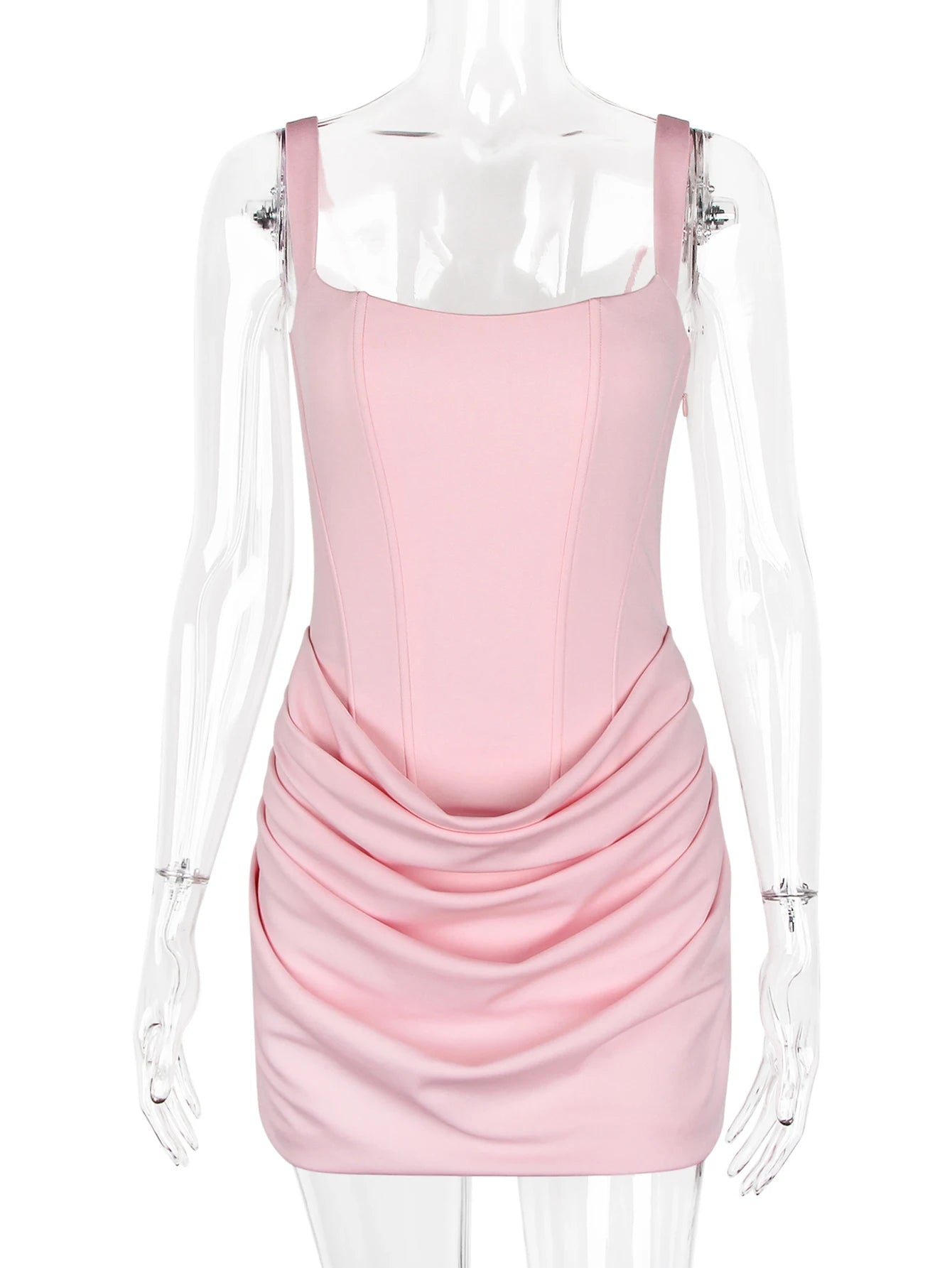 Alina Ruched Backless Spaghetti-Strap Mini Dress