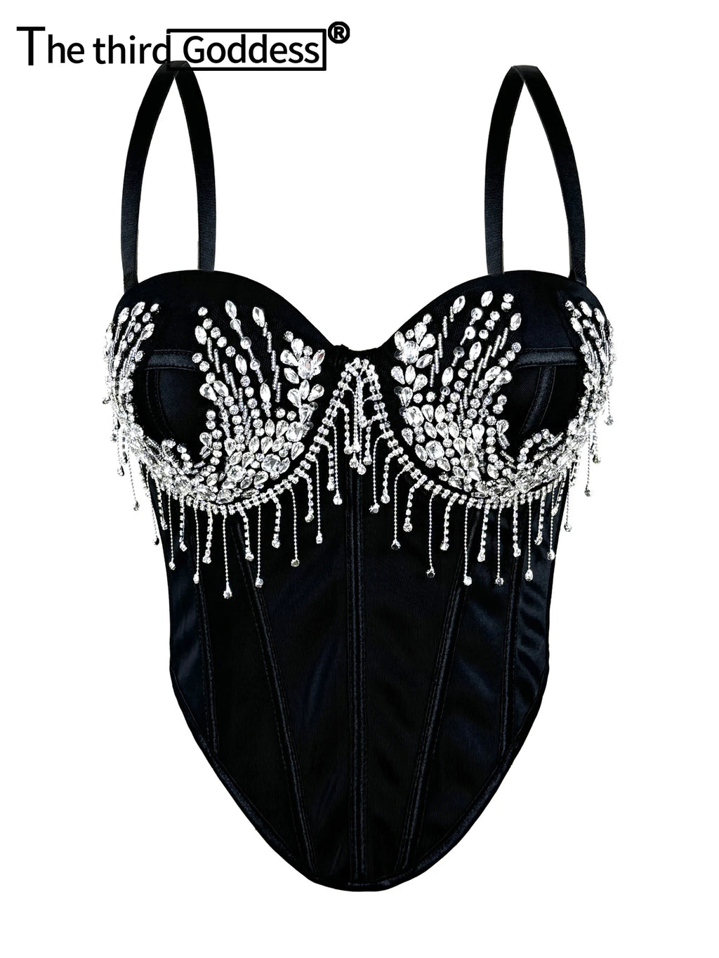 Sexy white rhinestone corset crop top women summer night club party tops for woman clothing black halter tanks top streetwear