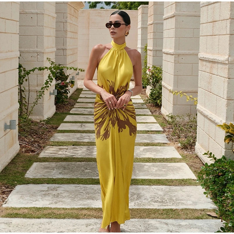 Violette A-Line Satin Maxi Dress