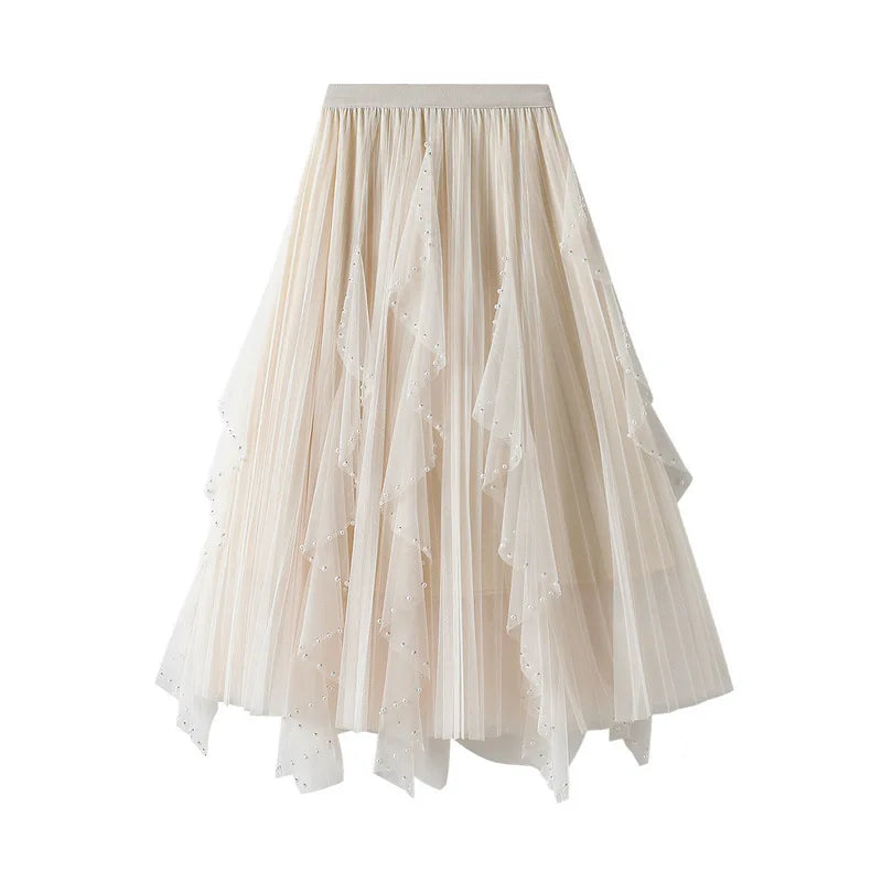 Kiara A-Line Mesh Midi Skirt One-piece