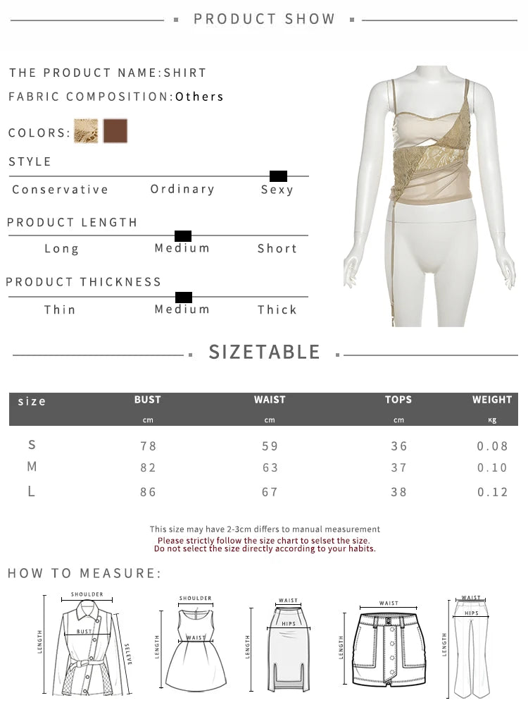 Camila Mocha Lace Spaghetti Strap Sheer Wrap Crop Top