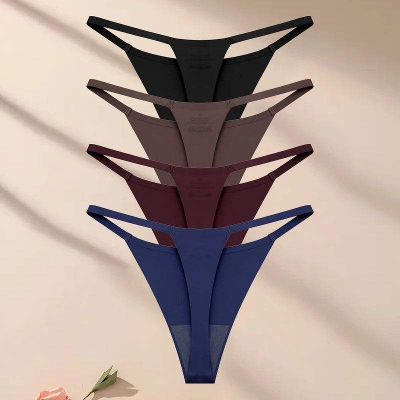 Silque Seamless G-String Panty Pack Lingerie 4-piece