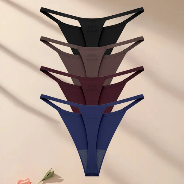 Silque Seamless G-String Panty Pack Lingerie 4-piece