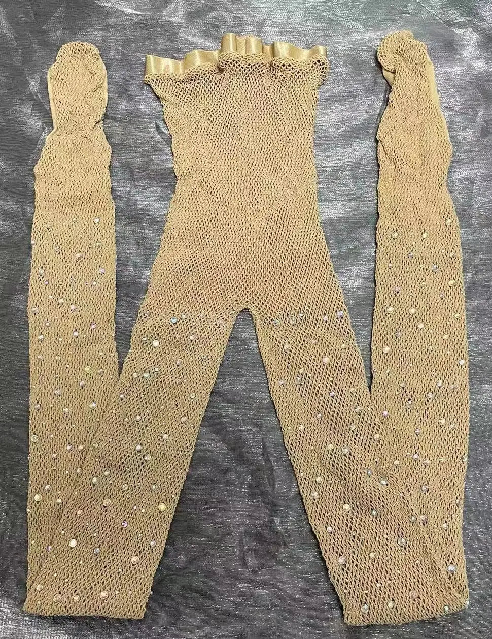 Celestia Rhinestone Fishnet Dance Pantyhose
