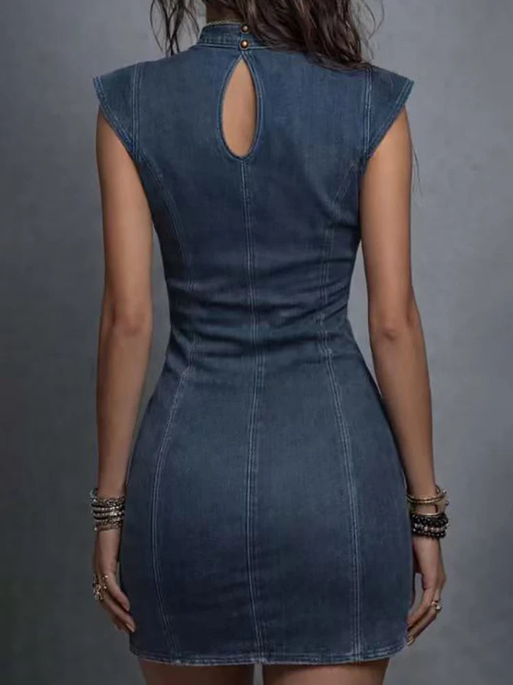 Theophila Cutout Crew-Neck Bodycon Mini Dress