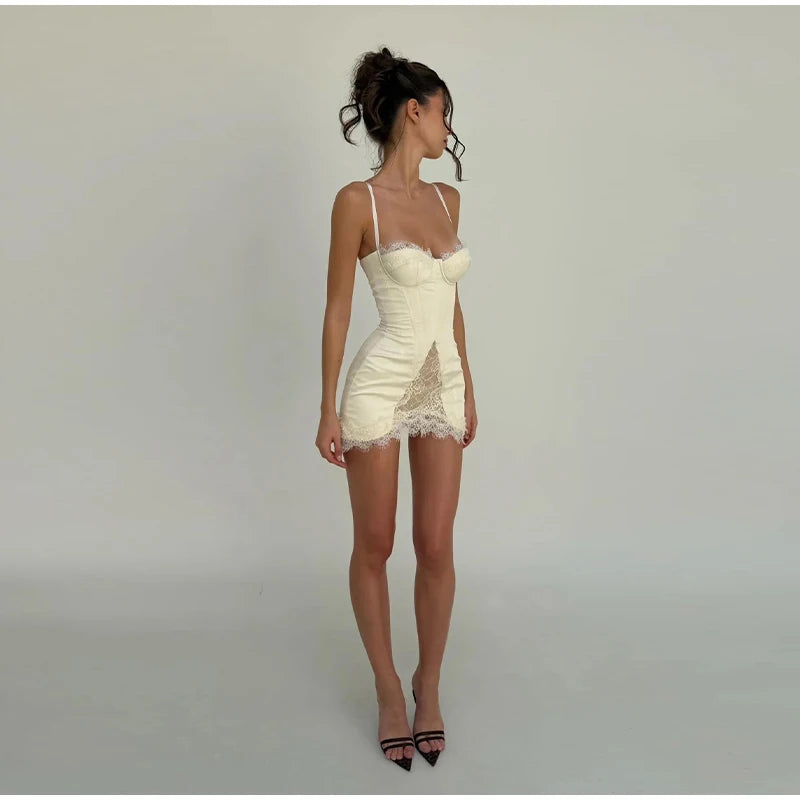 Klementyna Lace-Cup Bustier Cami A-Line Mini Dress