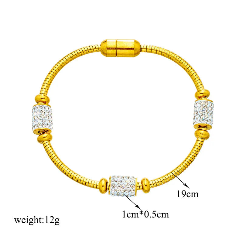 Nerissa Zirconia Beaded Snake-Chain Bracelet