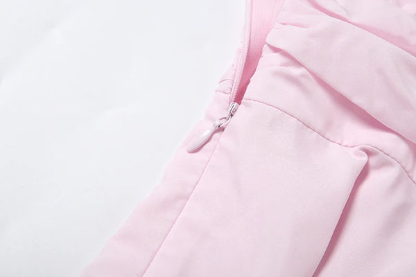 Gwendolen 3D Rose Ruched Flare-Sleeve Bodycon Mini Dress