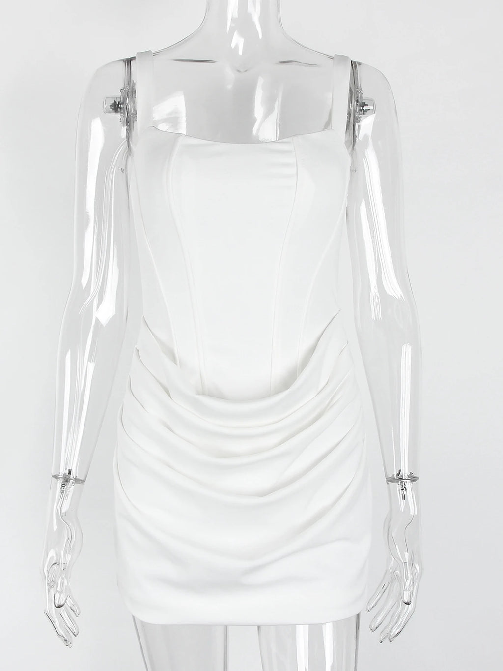 Alina Ruched Backless Spaghetti-Strap Mini Dress