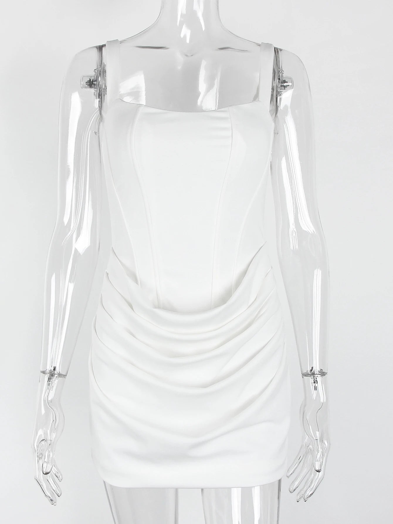Alina Ruched Backless Spaghetti-Strap Mini Dress