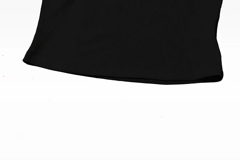 Metal Buckle Decoration Tank Tops Women Turtleneck Off Shoulder Skinny Stretch Street Fashion Wild Style Solid Outfits