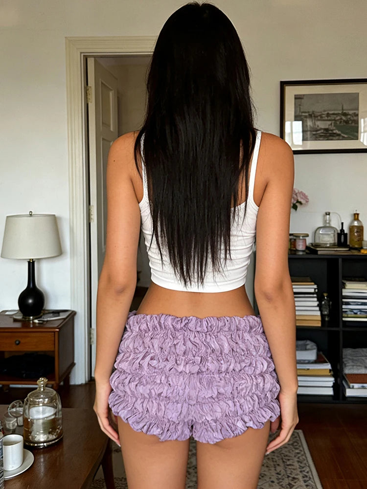 Liliana Lavender Ruffle Shorts Apparel One-piece