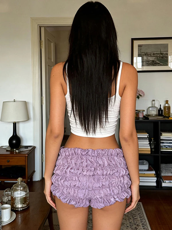 Liliana Lavender Ruffle Shorts Apparel One-piece