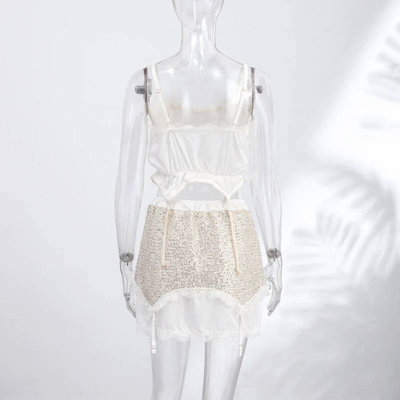 Seraphina Sequin Sheer Top & Mini Skirt Collection