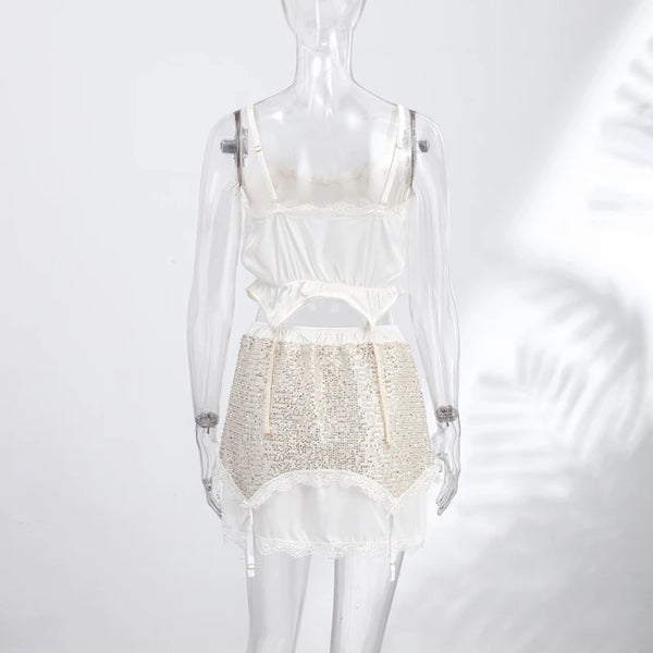 Seraphina Sequin Sheer Top & Mini Skirt Collection