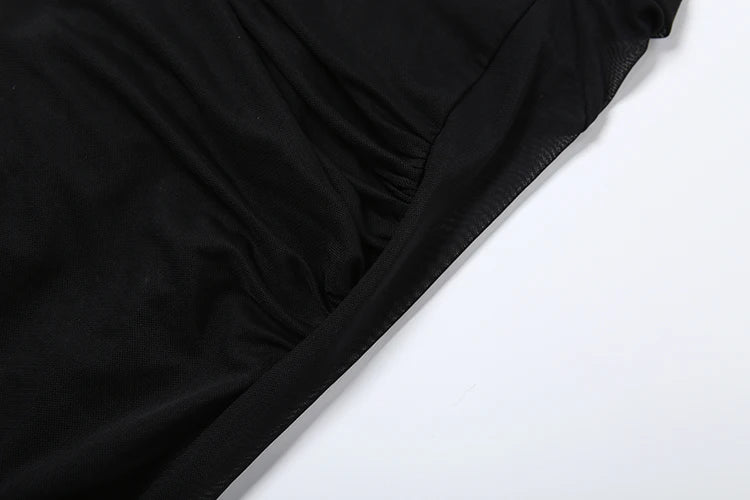 Kira Chain-Halter Mesh Maxi Dress