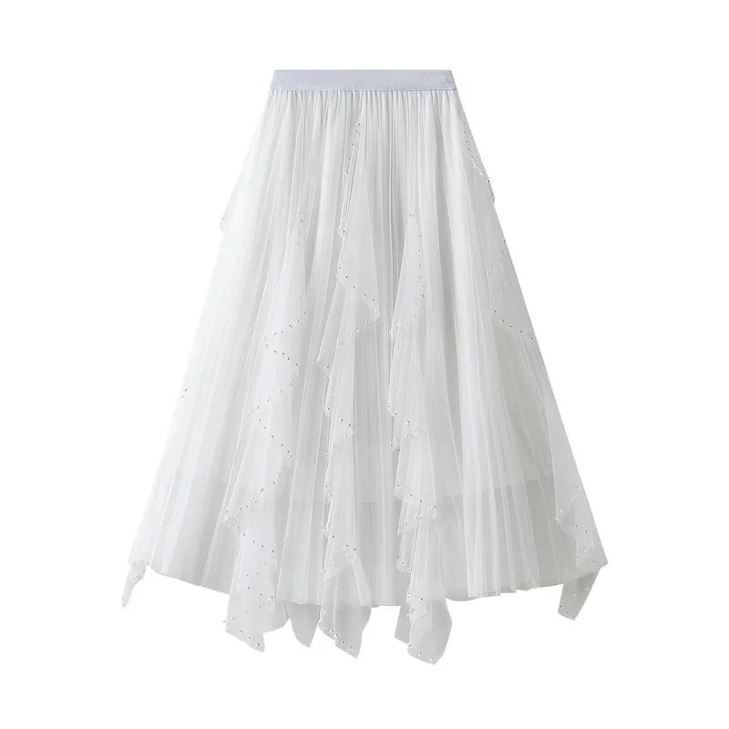 Kiara A-Line Mesh Midi Skirt One-piece