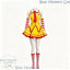 Ruby Red & Yellow Patent Server Cosplay Costume Set with Tie & Striped Socks