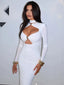 Nadia Long-Sleeve Cutout Column Maxi Dress