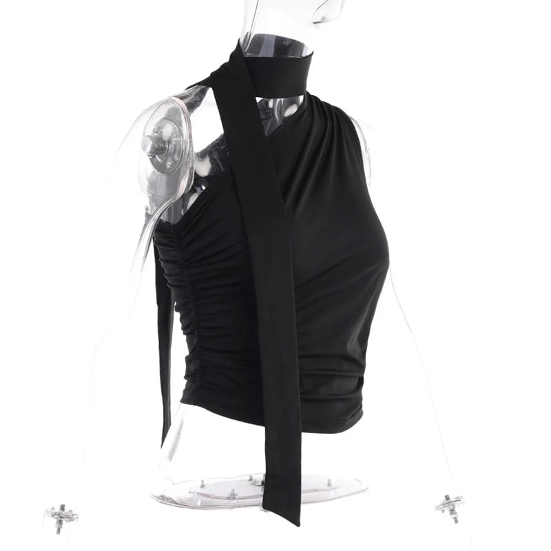 Valentina Ruched Halter Scarf Top