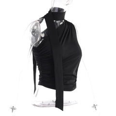 Valentina Ruched Halter Scarf Top