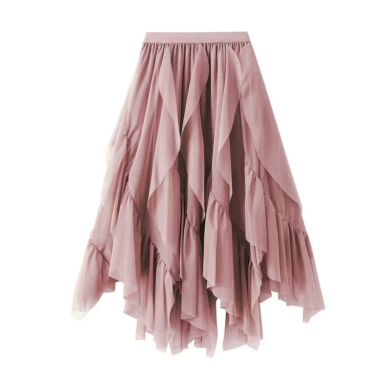 Kiara A-Line Mesh Midi Skirt One-piece