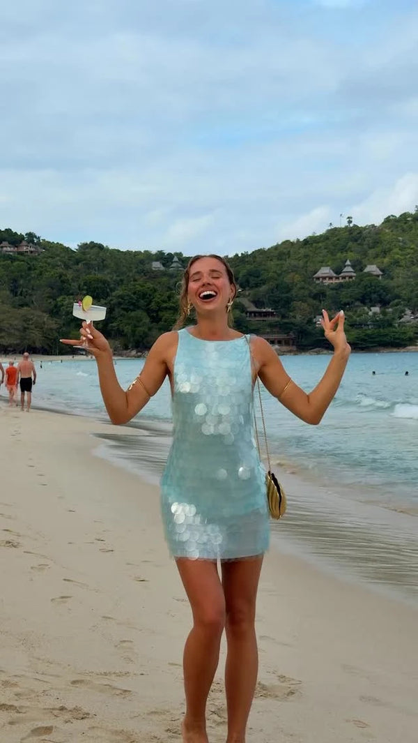 Nova Sequin Backless Mini Dress
