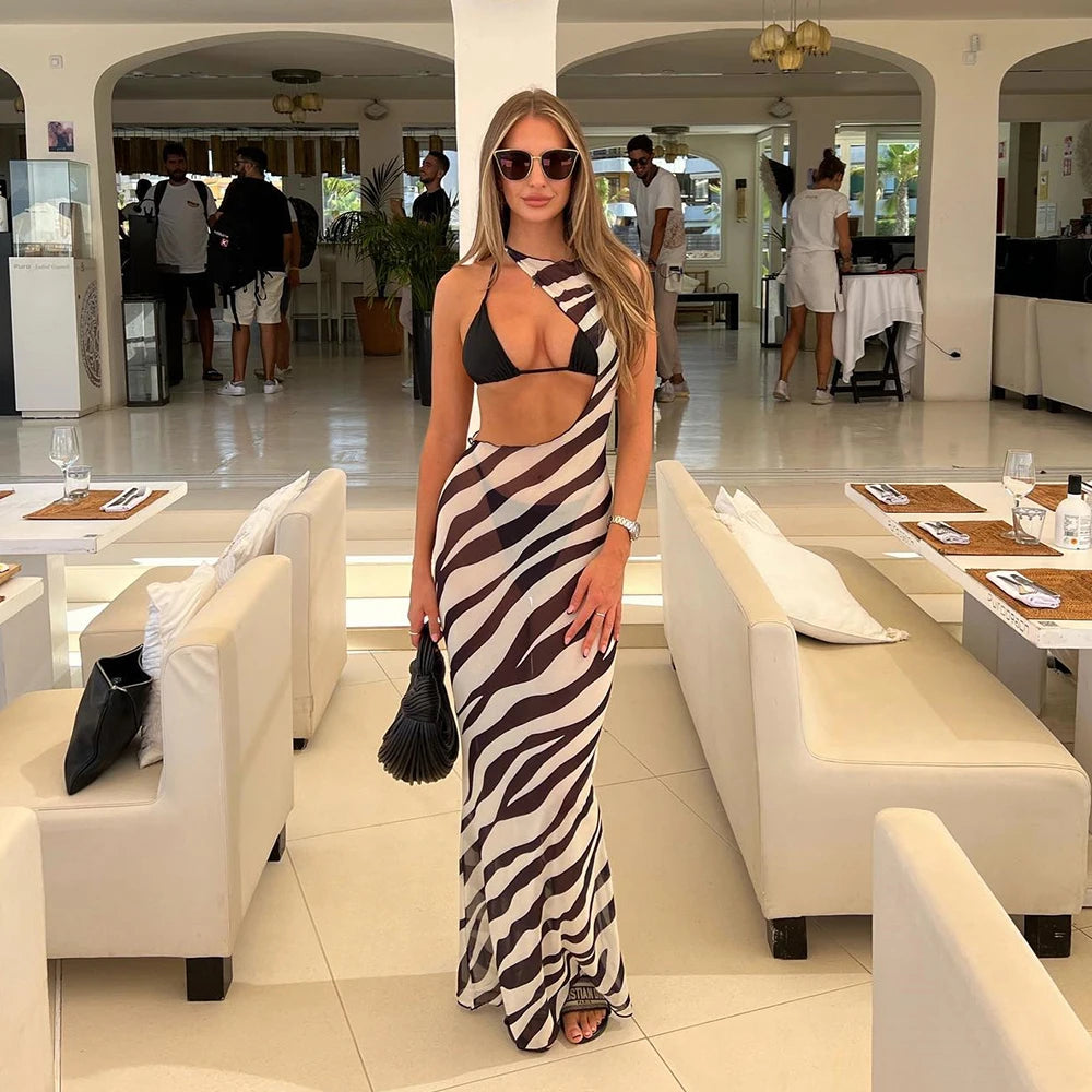 Zora Zebra Cutout Bikini Skirt Three-piece Main image