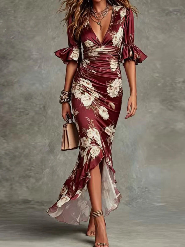 Mireya Ruffle Butterfly Sleeve Maxi Dress