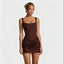 Iliana Square-Neck Backless Bodycon Mini Dress