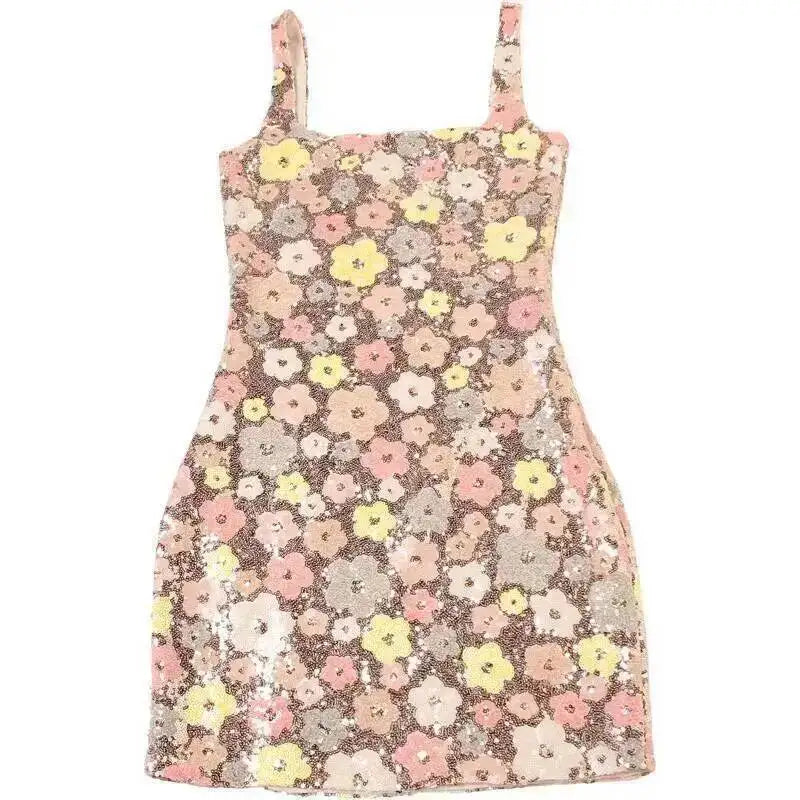 Townlike Floral Sequin bodycon mini dress