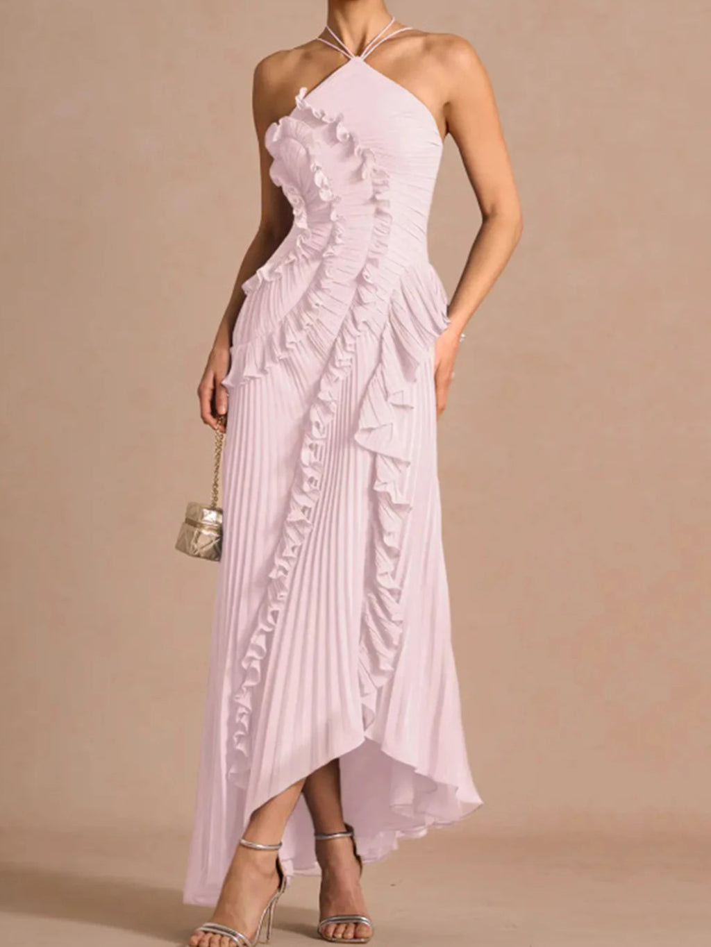 Saskia Ruched Backless A-Line Maxi Dress