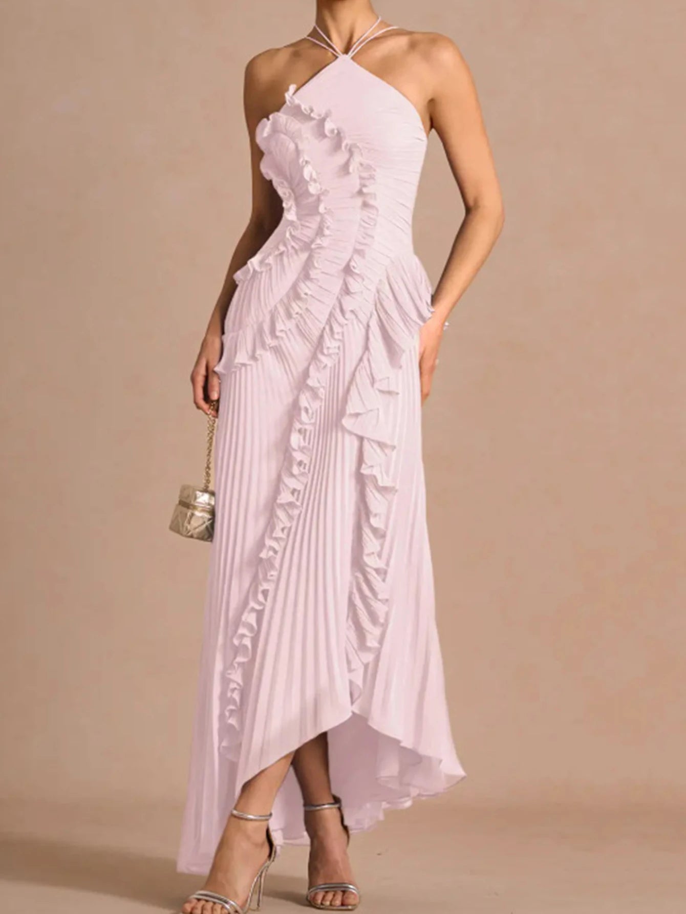 Saskia Ruched Backless A-Line Maxi Dress