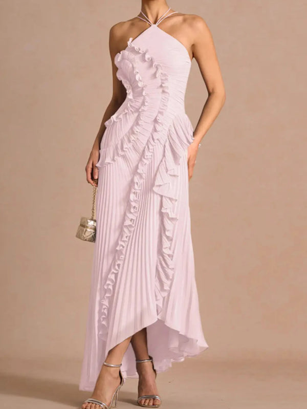 Saskia Ruched Backless A-Line Maxi Dress