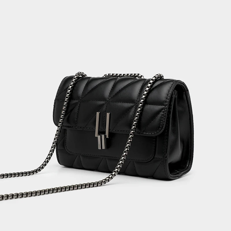 Noir Quilted Tassel Messenger Bag
