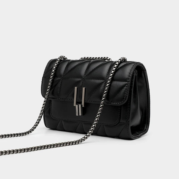Noir Quilted Tassel Messenger Bag