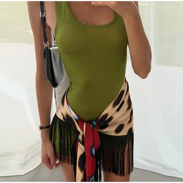 Marlowe Animal Print Wrap Midi Skirt One-piece