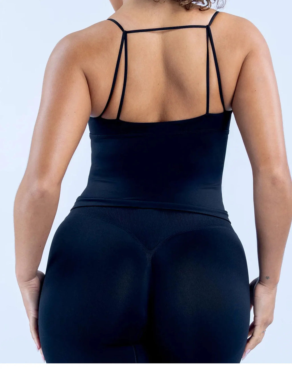 Vision Twist Front Longline Top Backless Sport Tank Top Women Yoga Vest with Removable Cups Quick Dry Thin Strap Fitness Gym Top